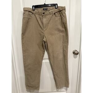 Lands' End Men's Traditional Fit Stretch Corduroy Pants, Cotton Khaki size 42